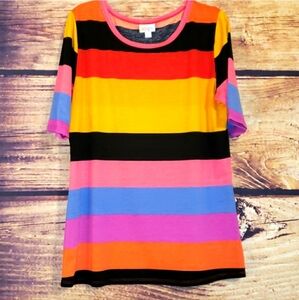 LuLaRoe Multicolored Striped Top